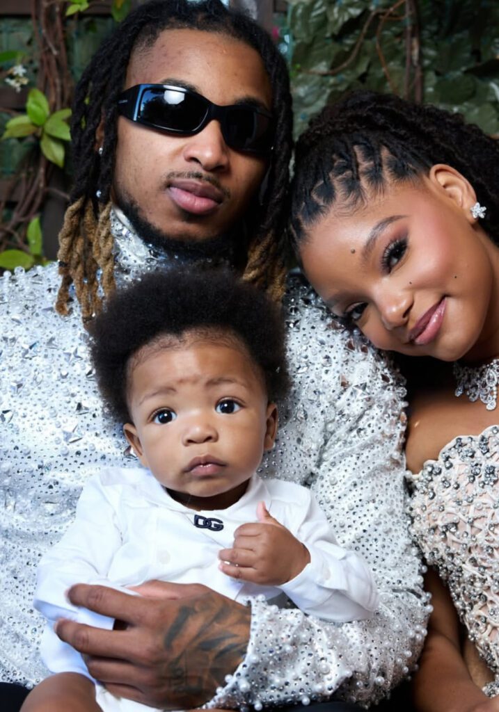 DDG, Halle Bailey, and their son Halo pictured together before the Halle Bailey restraining order against DDG was filed by Bailey.