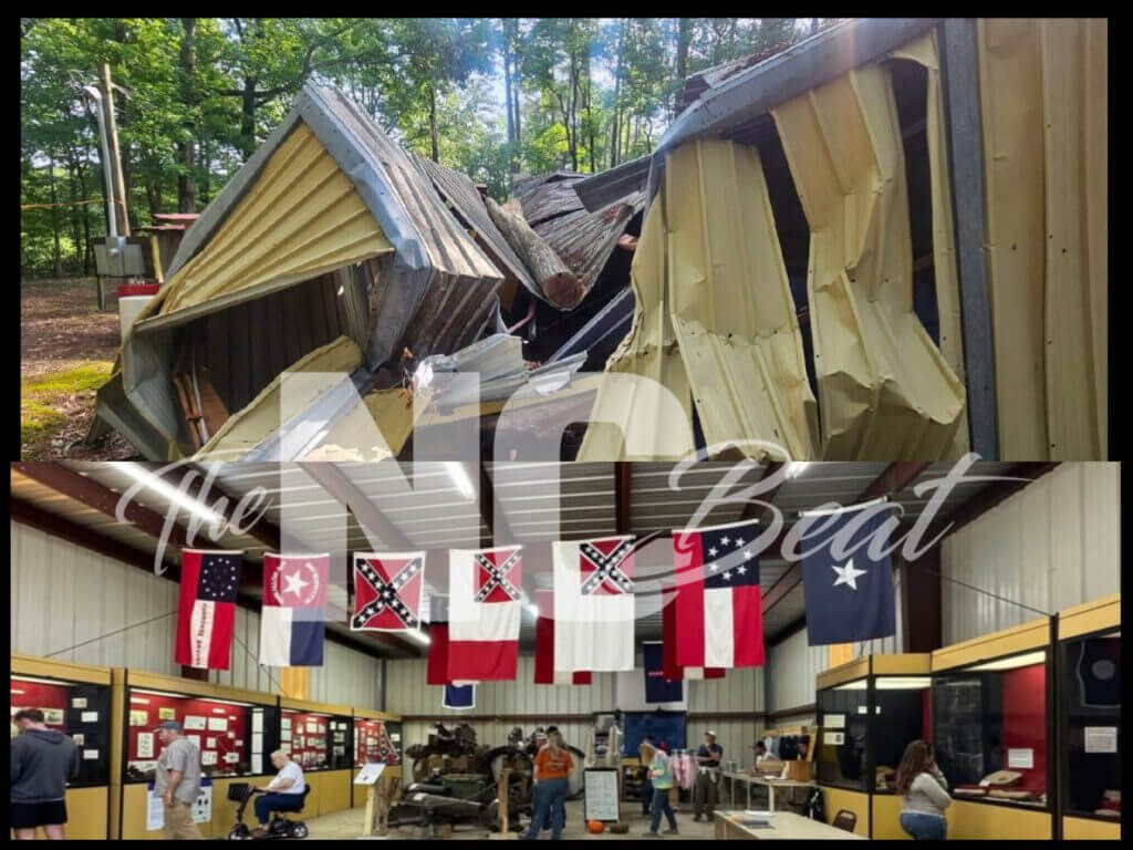 Before and After Photo of Fort Branch Museum