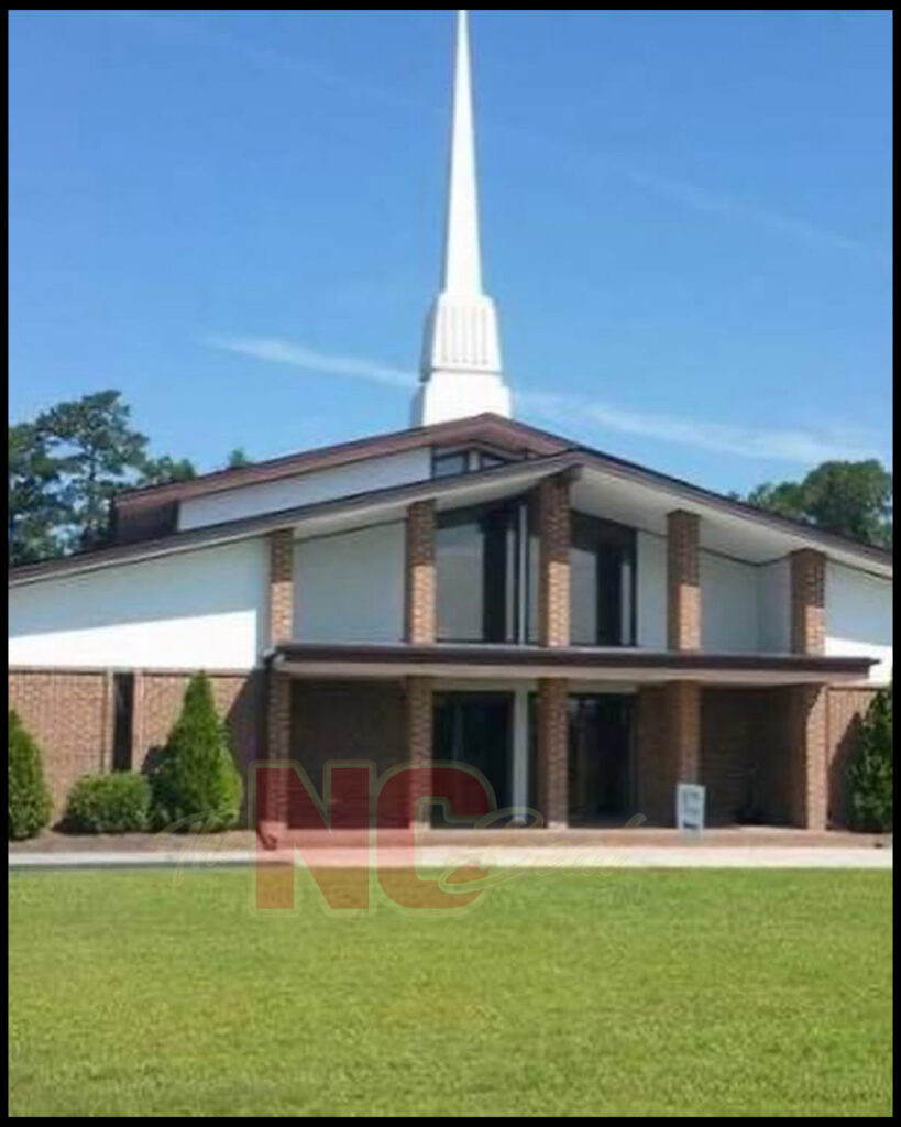 Exterior photo of Happy Home Baptist Church in Columbus County, once led by Devin Carroll