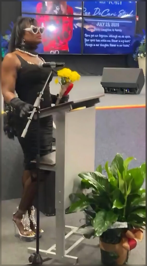 Xaviera Steele speaks at son's funeral