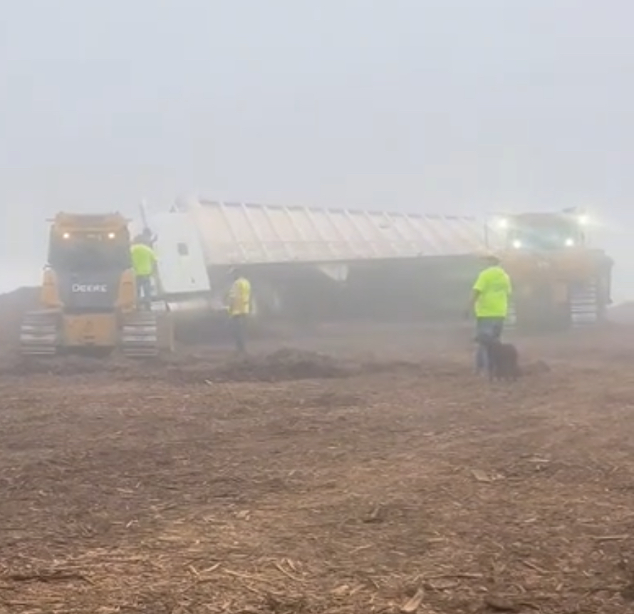 Clyde truck driver truck flipped over