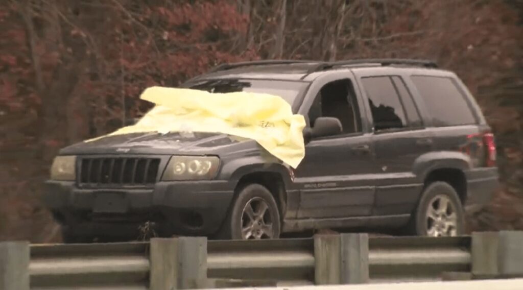 Wake County US-64 crime scene vehicle where Derick Godwin was shot and killed in road rage incident near Lizard Lick Road