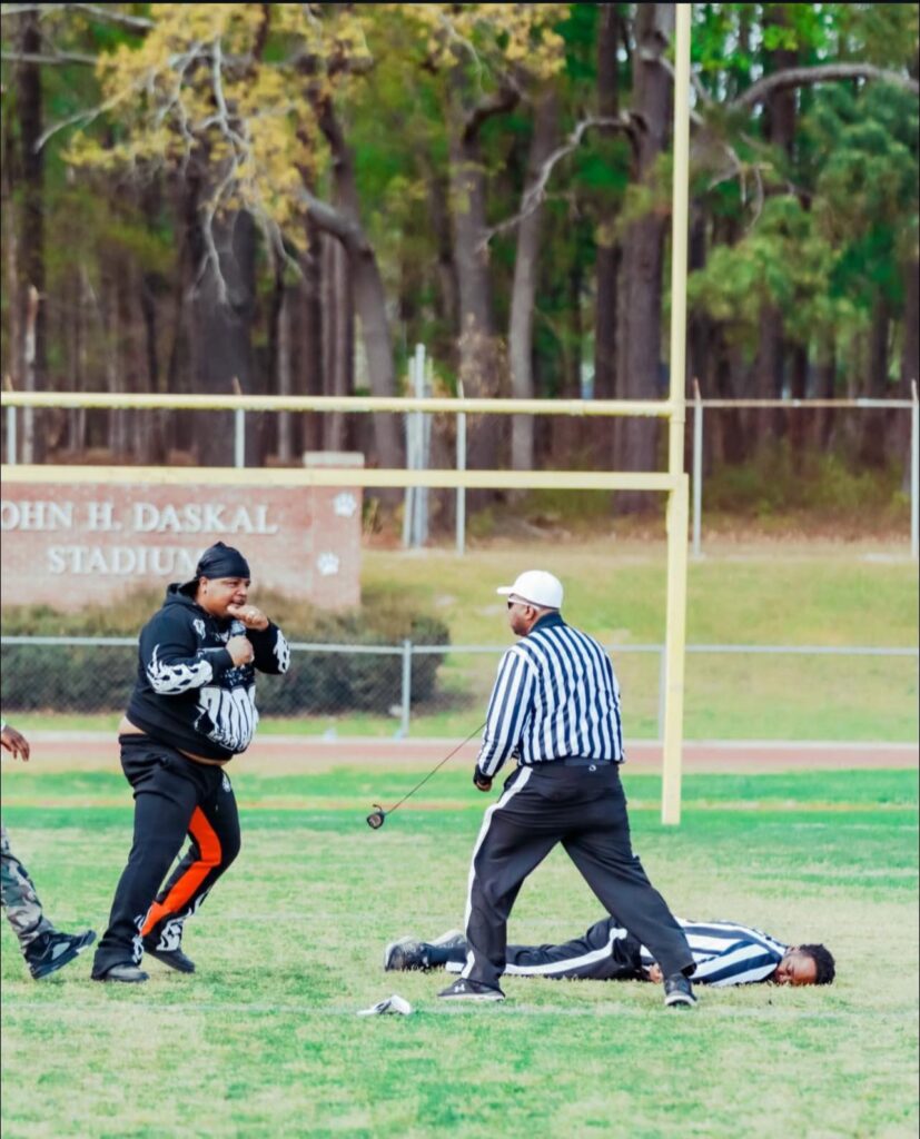 Fayetteville youth football game shows referee laid out after altercation at Reid Ross Classical School
