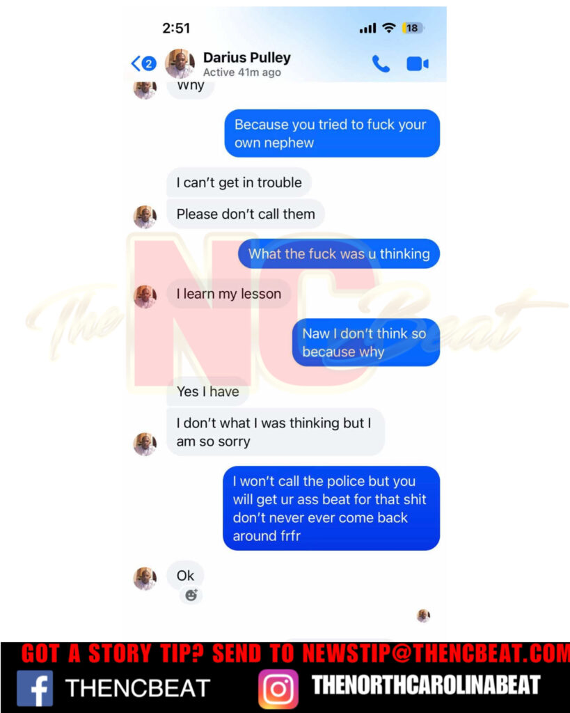 darius pulley sister confrontation texts