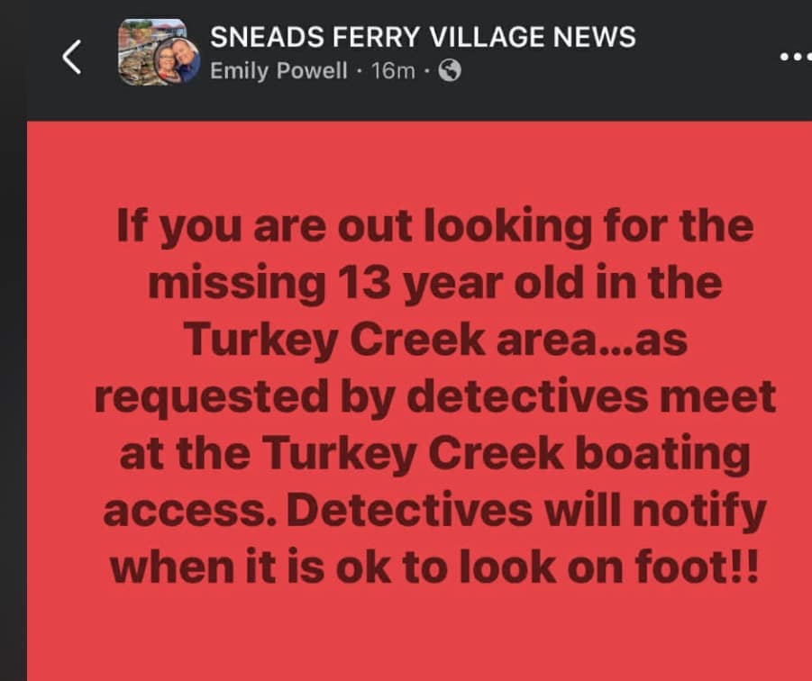 emily powell facebook post alexandria parker search