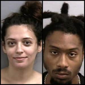 (Left) Brianna Marie Smith and (Right) De Anthonie Trey Vion Taylor, arrested during traffic stop.
