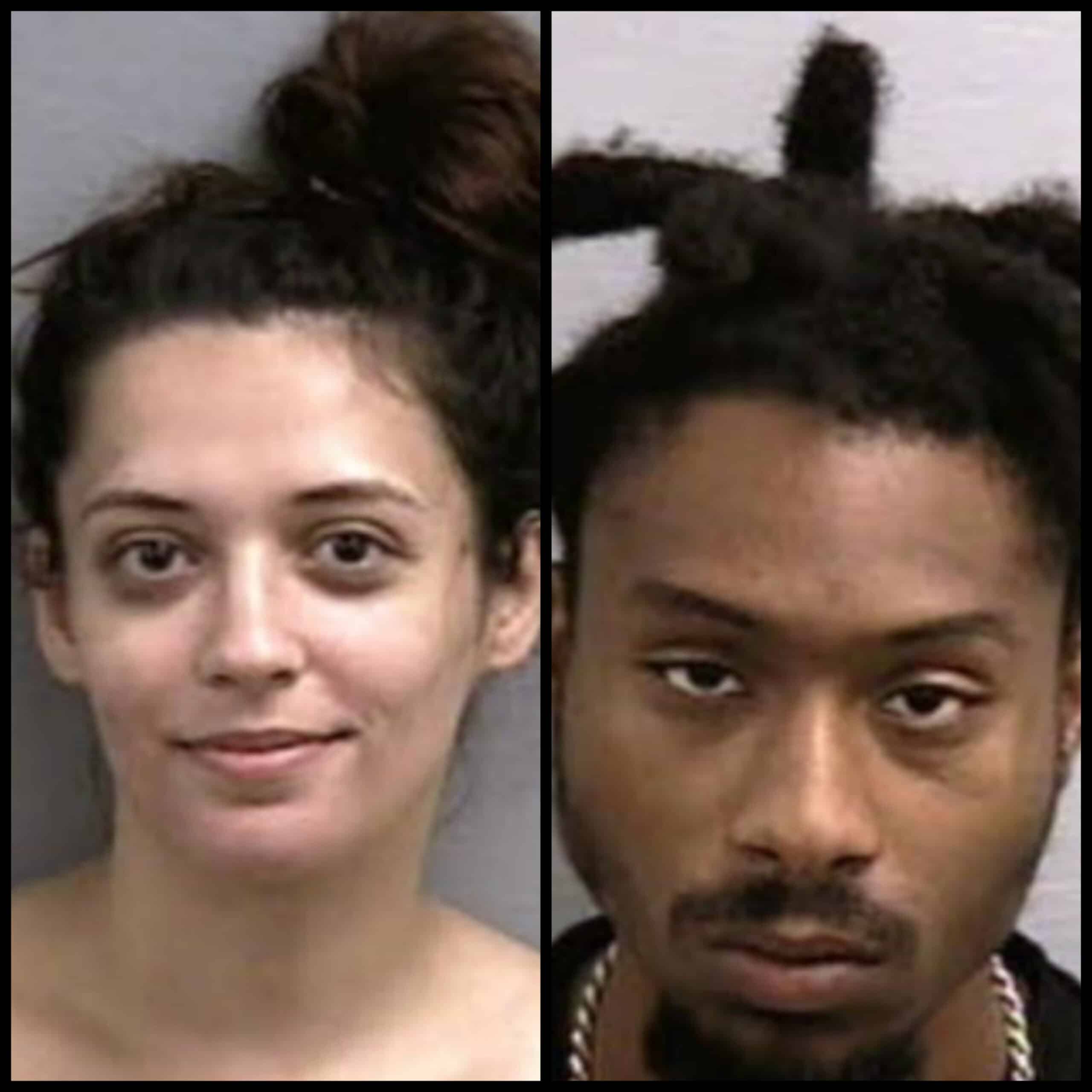 (Left) Brianna Marie Smith and (Right) De Anthonie Trey Vion Taylor, arrested during traffic stop.