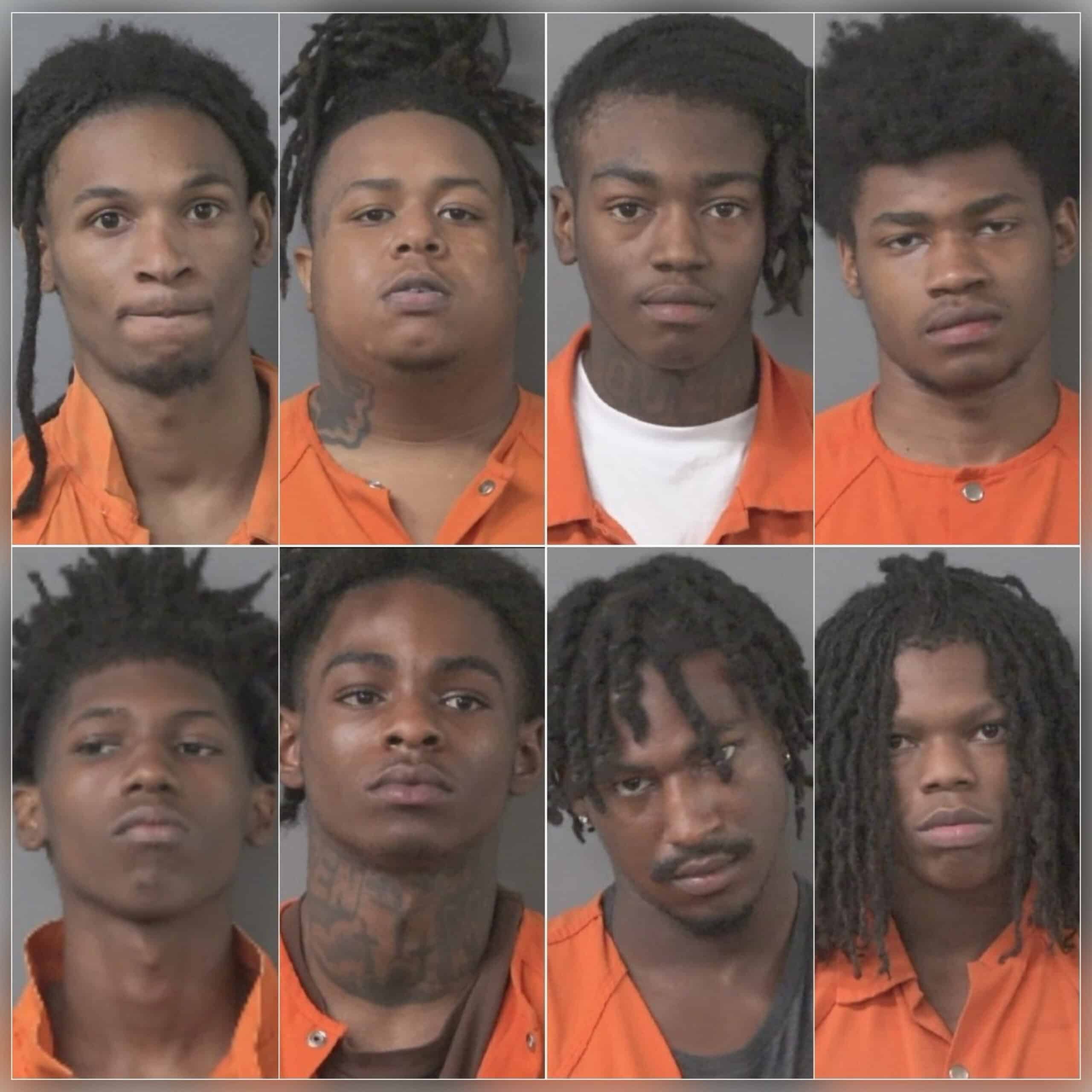 In the top row from left are Joshua Elijah Strickland, Taveon Lavontae Allen, Kenneth Marquette Edwards and Zakeithian Keshonta Royster. In the bottom row are Jahterius Mercer, Razmire Talik Ward, Miguel Taylor and George Antwan Turner Jr.