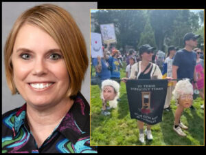 Julie von Haefen faces GOP backlash after sharing protest video of Trump’s beheading during No Kings rally in North Carolina.