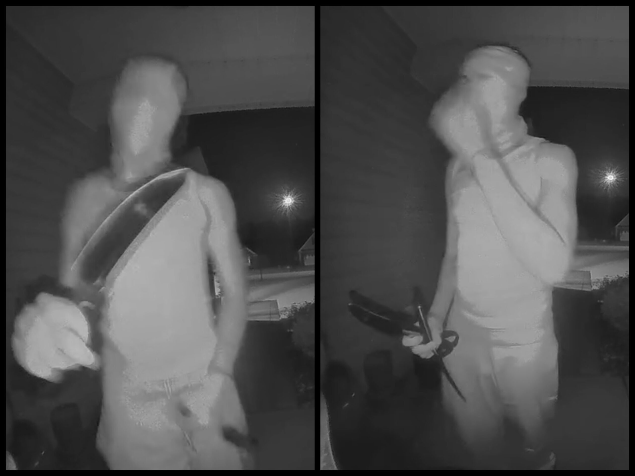 Masked man with knives caught on doorbell camera in Carolina Forest neighborhood, Jacksonville NC