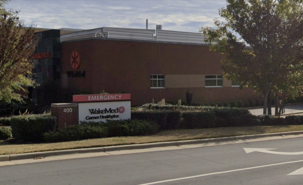 WakeMed Garner Healthplex where security officer Roger Smith was killed during struggle in emergency department lobby