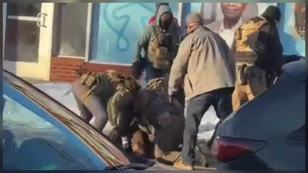 Federal agents at the scene of a Minneapolis shooting incident in south Minneapolis near 26th Street and Nicollet Avenue, where local officials confirm another shooting amid immigration enforcement tensions.