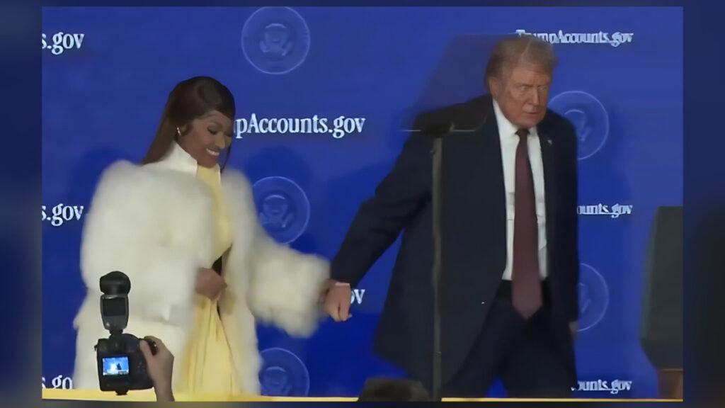 Nicki Minaj posing with Donald Trump during her appearance in Washington D.C.