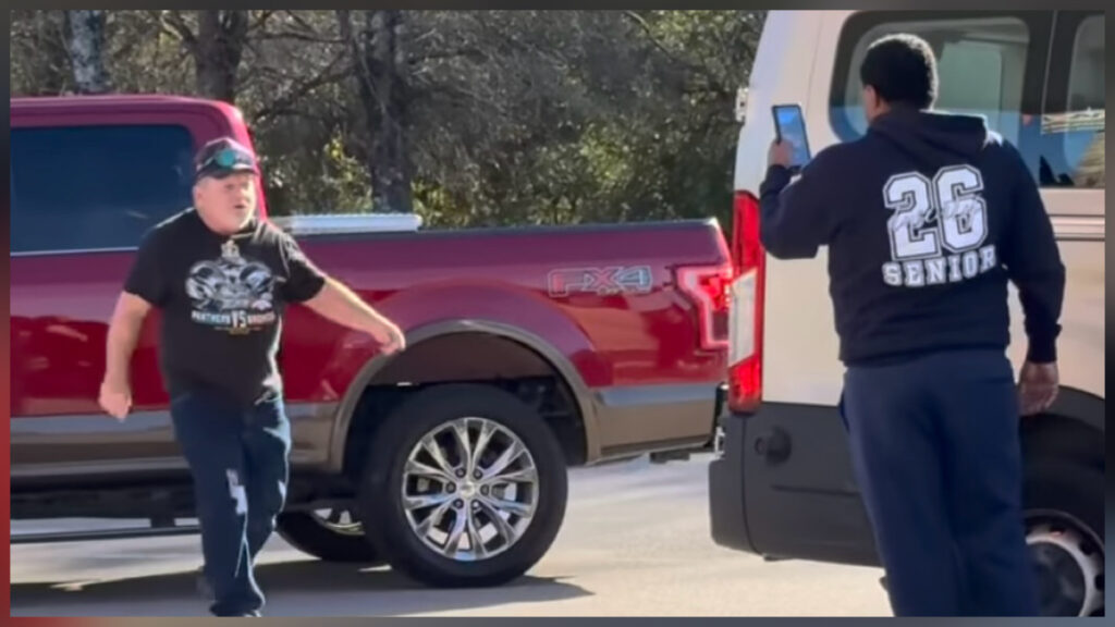 Man yelling from truck during viral New Bern gas station confrontation