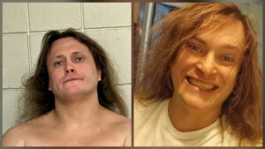 Matthew Tart mugshot, man with long hair charged with threatening a Superior Court Judge