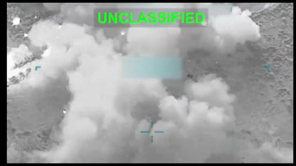 U.S. military base explosion scene during Iran conflict escalation