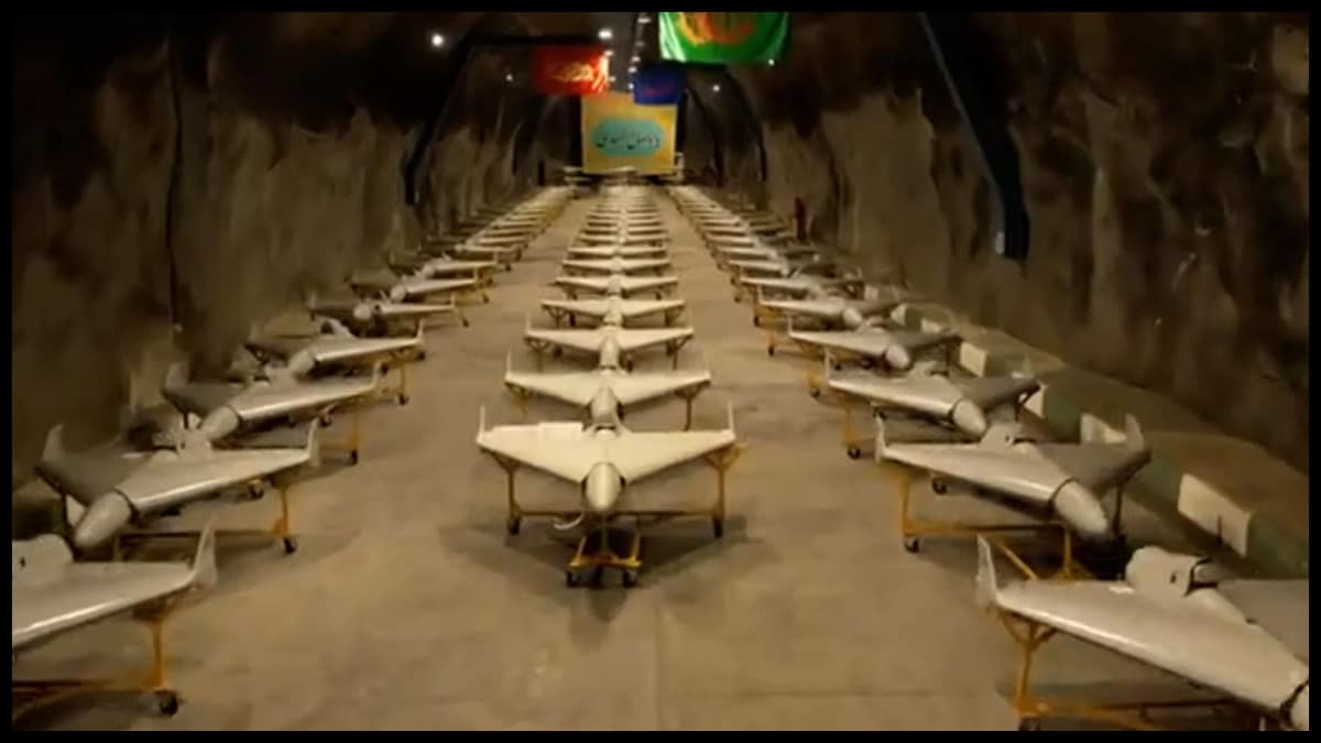 Iran drone attack threat military UAVs lined up in hangar FBI warning California