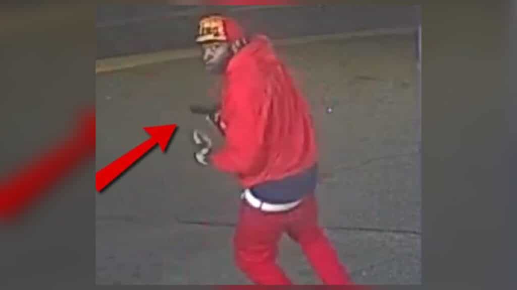 Surveillance footage shows Derrick Manigault raising replica handgun outside Jakob’s Food Mart police-involved shooting.