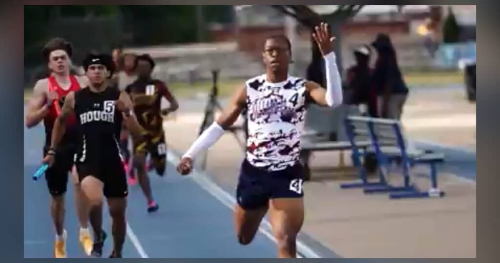 Mallard Creek disqualified Nyan Brown hand raise 4x400 relay final 2026 NCHSAA state championship controversy