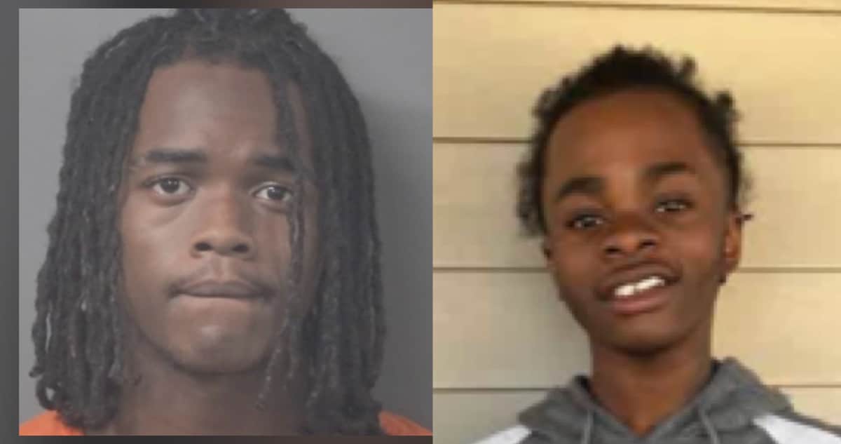 Jamel Hines mugshot next to photo of victim Ladarrius “D’Baby” Simmons in Wilson NC murder case