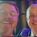 Michael Whatley and Harvey West Jr. together at an event — Whatley promoted the convicted child sex offender to NC GOP leadership