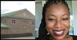 Oak Island Police Department building and Rachael Andrews, best friend of Patrice Jones Bass, who is demanding answers in her death investigation.