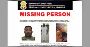 Official U.S. Army CID missing person poster for Spc. Sayveon Anderson Fort Bragg